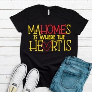 Black Graphic Tee with Red and Yellow Print